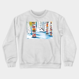 Skiing In Freshie Forest Crewneck Sweatshirt